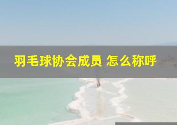 羽毛球协会成员 怎么称呼